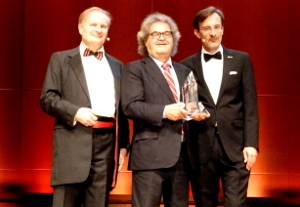 Prof. Dr. Lothar Seiwert, Ehrenpräsident der German Speakers Association, Helmut Markwort, Herausgeber des Nachrichtenmagazins FOCUS, Martin Laschkolnig, Präsident der German Speakers Association 2015-2017